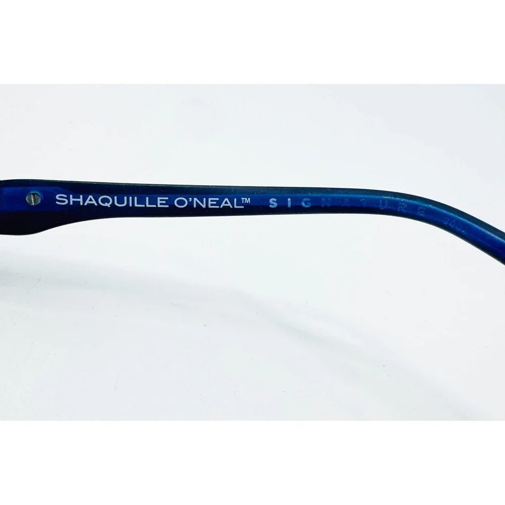 Shaquille O'Neal Eyeglass Frames Mens Black Blue Rectangular 55-18-145